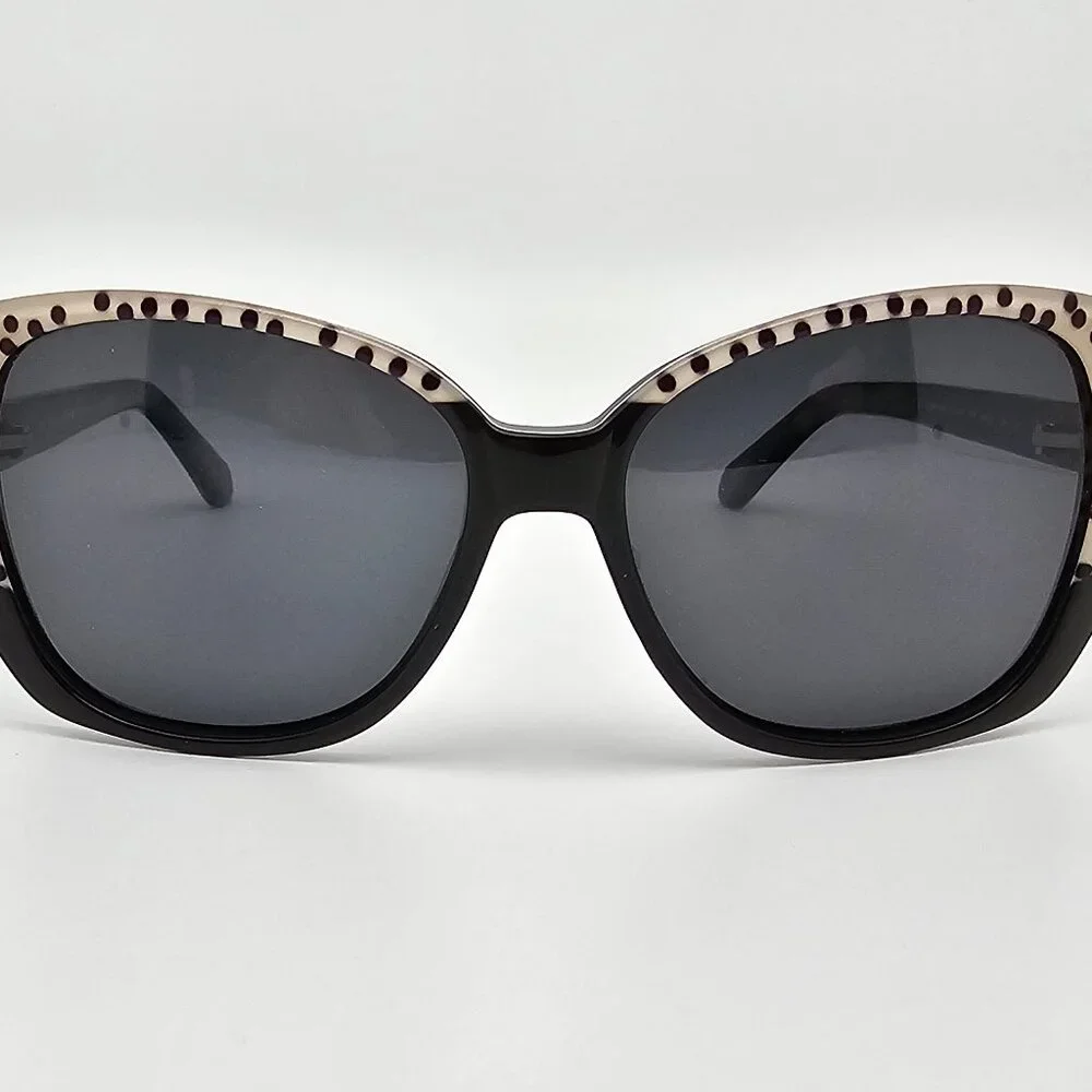 kate spade Black Sunglasses with Cream Polka-Dot Trim